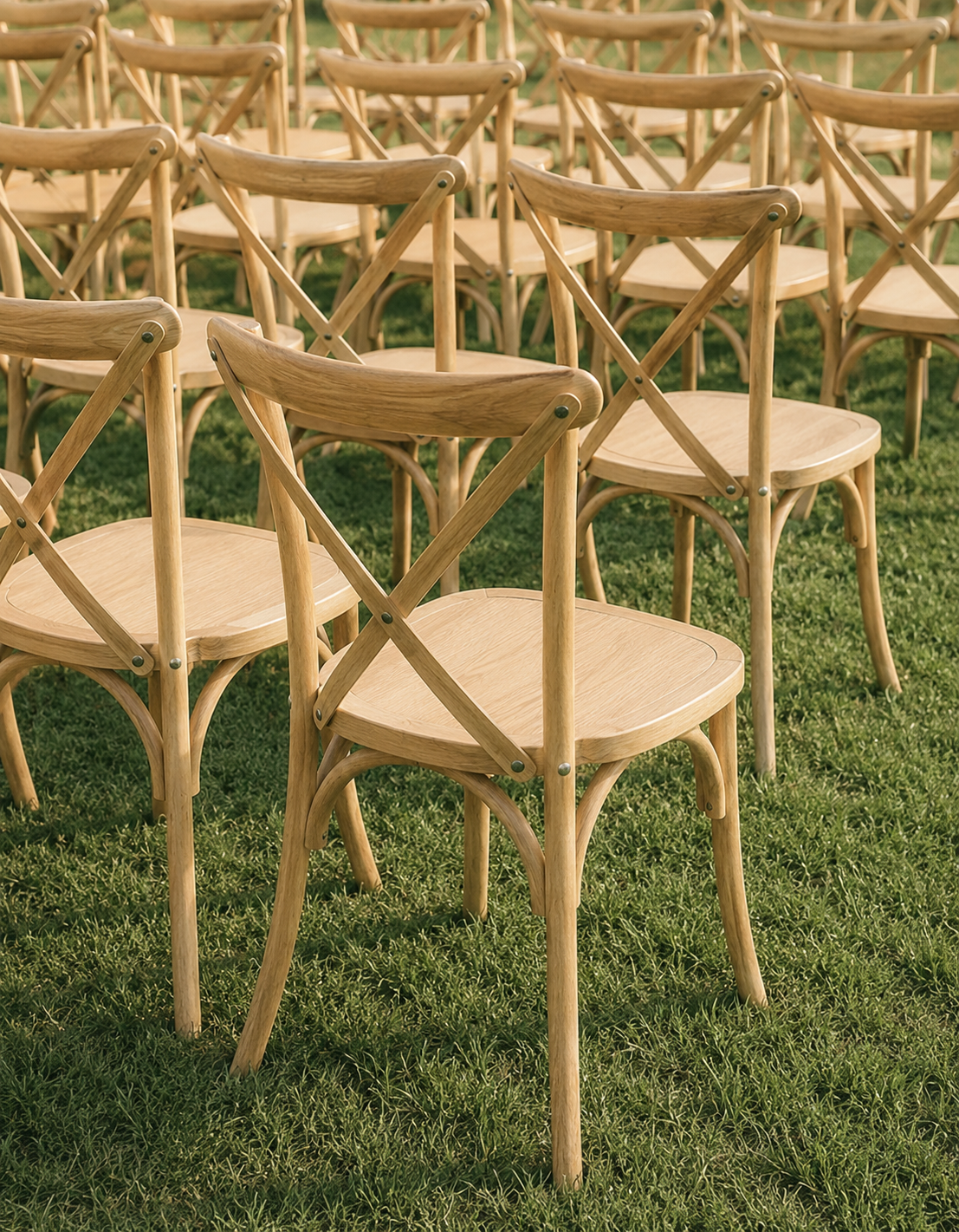 cross back chair ceremony set up
