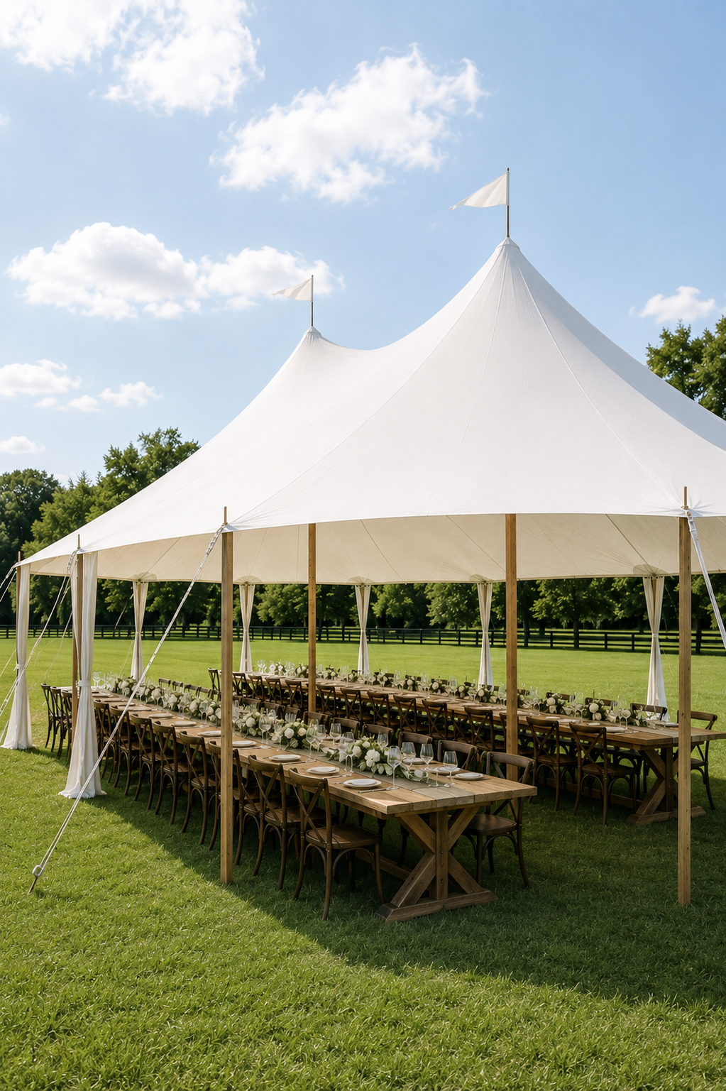 Sailcloth Tent wedding set up
