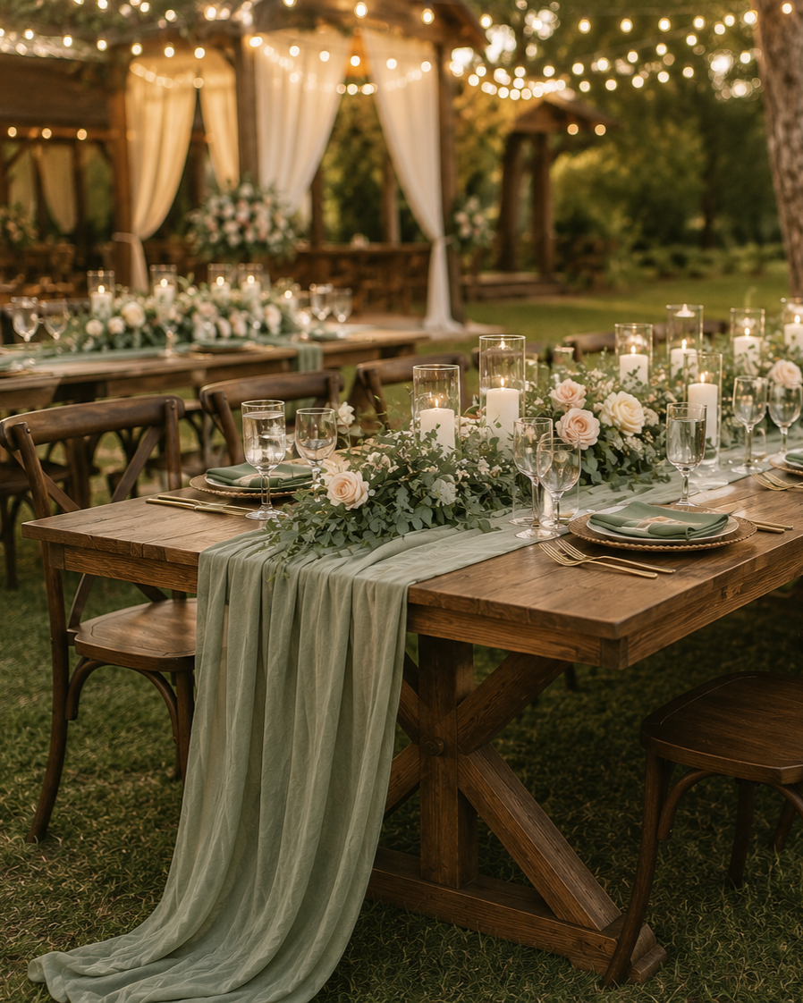farmhouse table set up