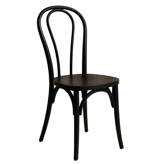 Black bentwood chair with a square seat