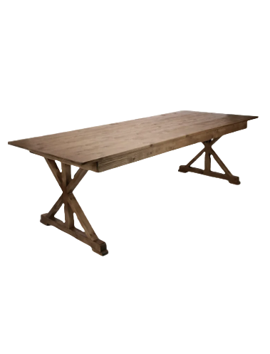 8' Farm Table - Dark Wood